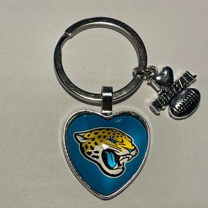 JACKSONVILLE JAGUARS NFL I Love Football Heart Key Ring !!!NEW!!!